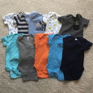 Bundle of 10 Boy’s Newborn Onesies